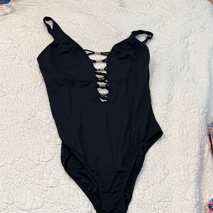 Lilly Pulitzer Black Swimsuit with Gold Details